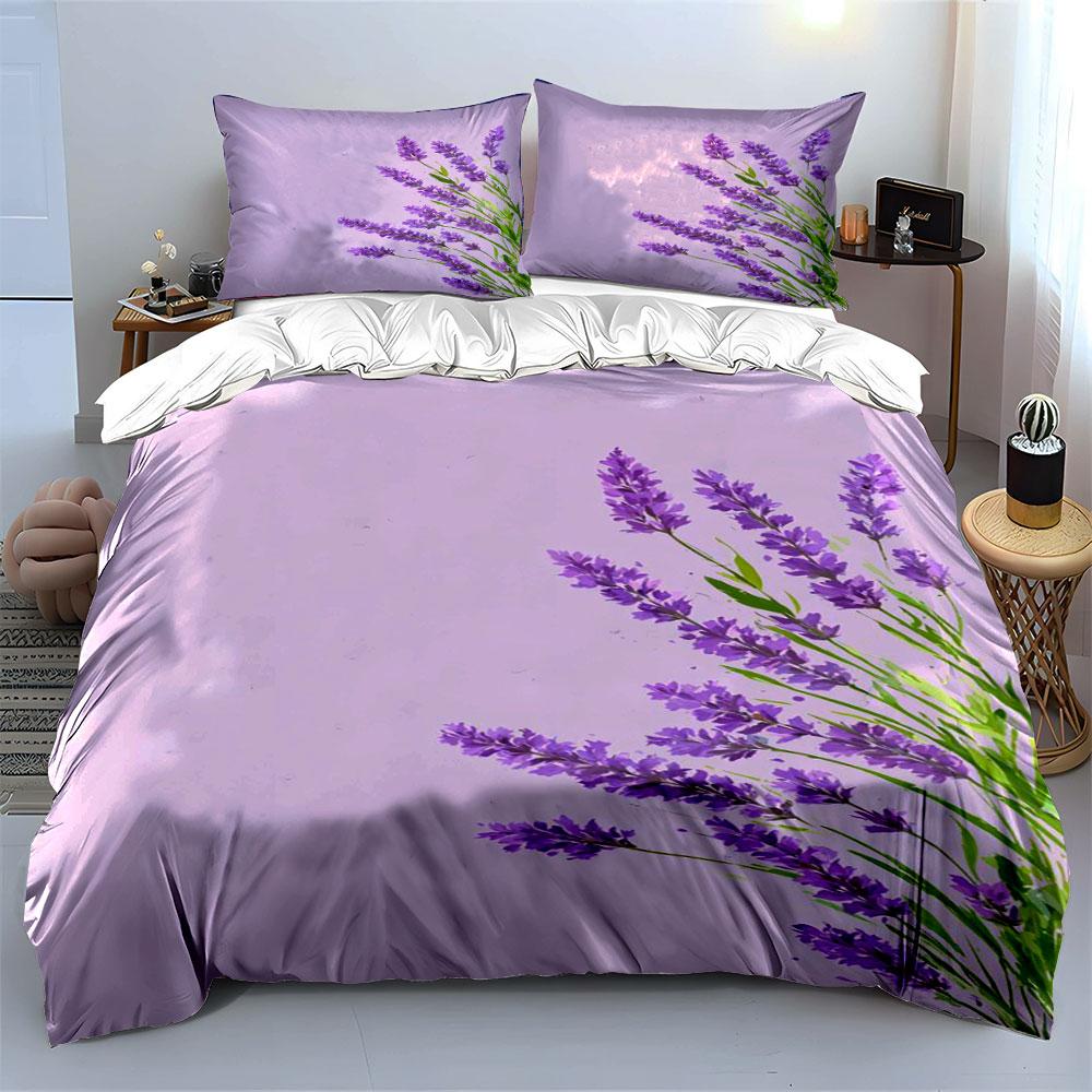 Lavender flowers and stems. Bedding sets Duvet cover sets Duvet covers Pillowcases(1*Duvet Cover 2*Pillowcases without duvet insert)