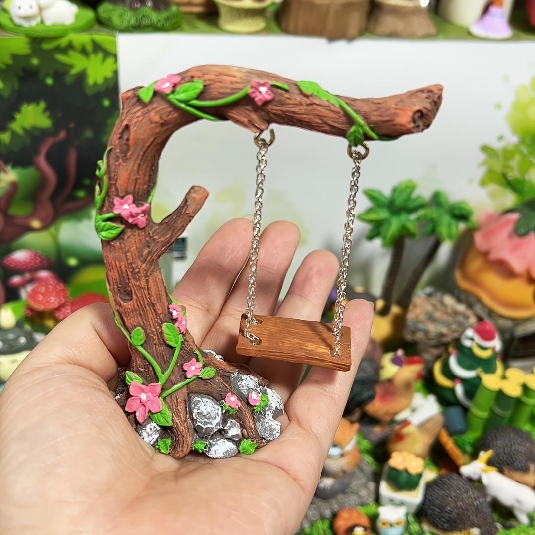 

1pc Fairy Garden Decor - Vintage Resin Tree Stump with Pink Flowers,Magic Ornament for Patio Succulents &Indoor Desktop Displays