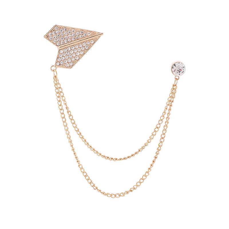 Men's Luxury Lapel Pin Brooch Set - High-End Suit Chain Badge for New Year Gift