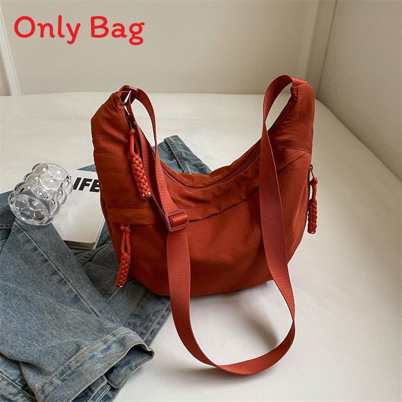 Casual Large Capacity Canvas Shoulder Bag With Zipper For Daily Use