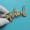 1Pc 3D Metal Shark Logo Car Rear Trunk Emblem Sticker, Car Sider Fender Badge Sticker for Car Body Stying Decoration Accessories