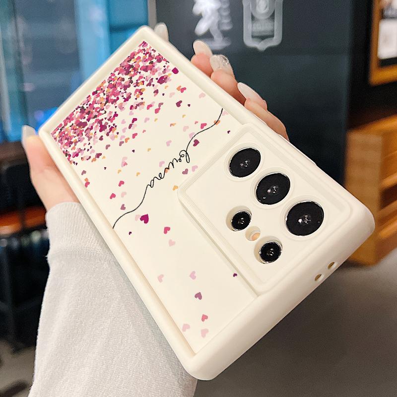 Para Samsung S24 FE S23 Plus S22 Ultra S21 FE S20 A54 A52 A34 A15 A14 Capa de telefone Little Love Heart Pattern Silicone macio à prova de choque