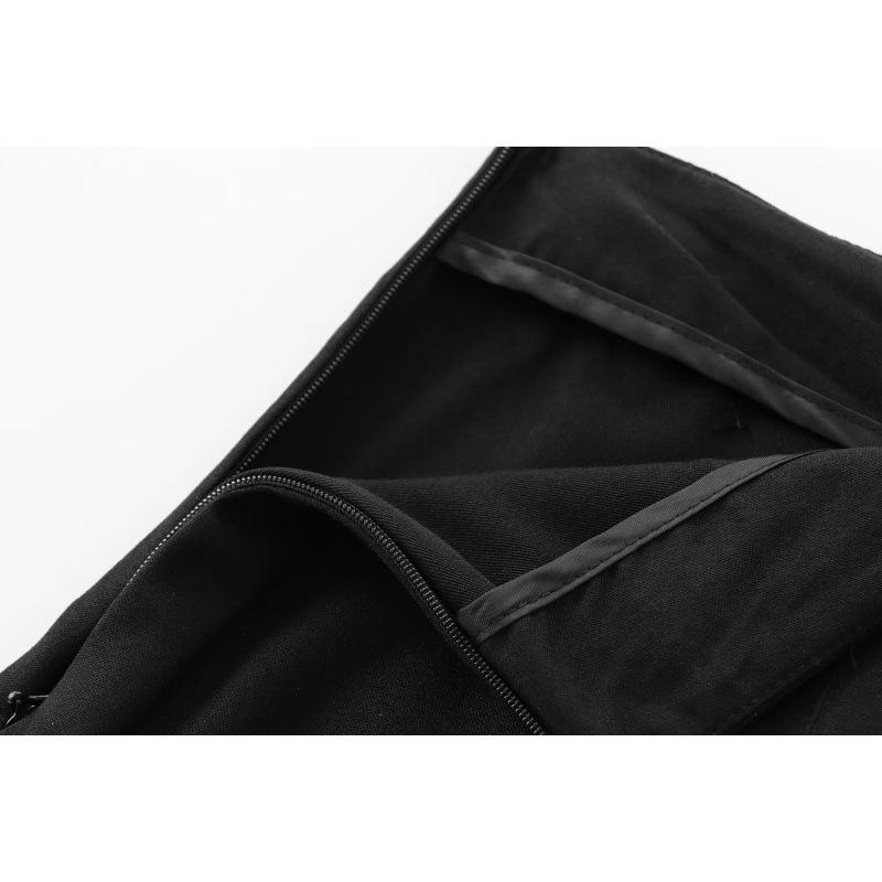 2025 Summer Women's Solid Pleated Midi Skirt - European & American Style