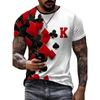 3D Poker King Printed T-shirt Harajuku Street Round Neck Short Sleeve T-shirt