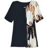Western-style Loose Short-sleeved Chiffon Shirt Middle-aged and Elderly Summer Round-neck Fashionable Small Shirt