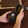 Round Flip-Top Watch Display Case PU Leather Watch Bag Portable Watch Storage Holder  Travel