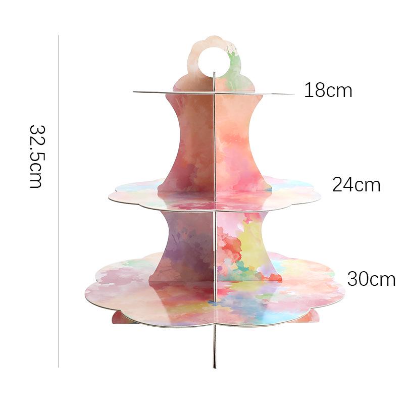 Three-Tier Disposable Dessert Stand for Cakes and Pastries - Birthday Party Display