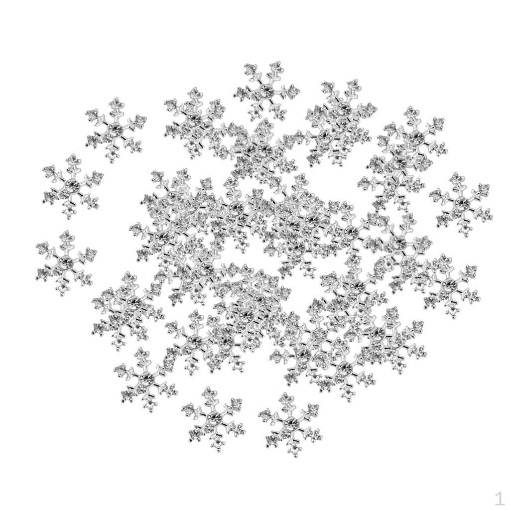 

50pcs 14mm Crystal SnowFlake Buttons For Craft Hair Clip Decor