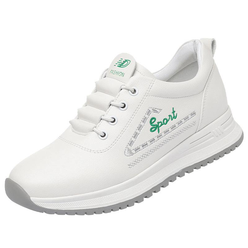 Spring Autumn Soft Sole Velvet Little White Shoes Women's New Sports Casual  Middle-aged Elderly Sneakers Flat Leather Shoes