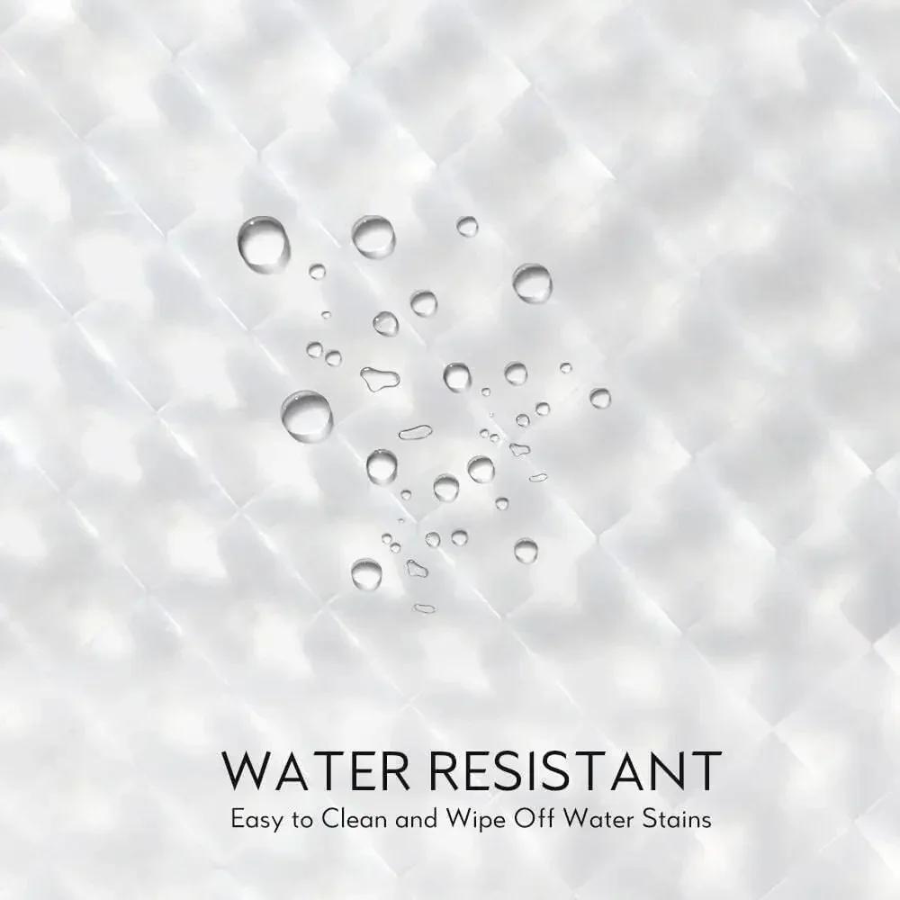 1pc Waterproof Clear Crystal Shower Curtain with Plastic Hooks Transparent Bath Curtain for Bathroom Window Door Bath Decor