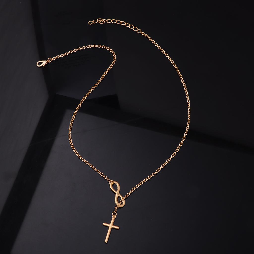European and American Cross 8-character Sweater Chain Jewelry Girls Popular Necklace Popular Short Neck Chain Jewelry