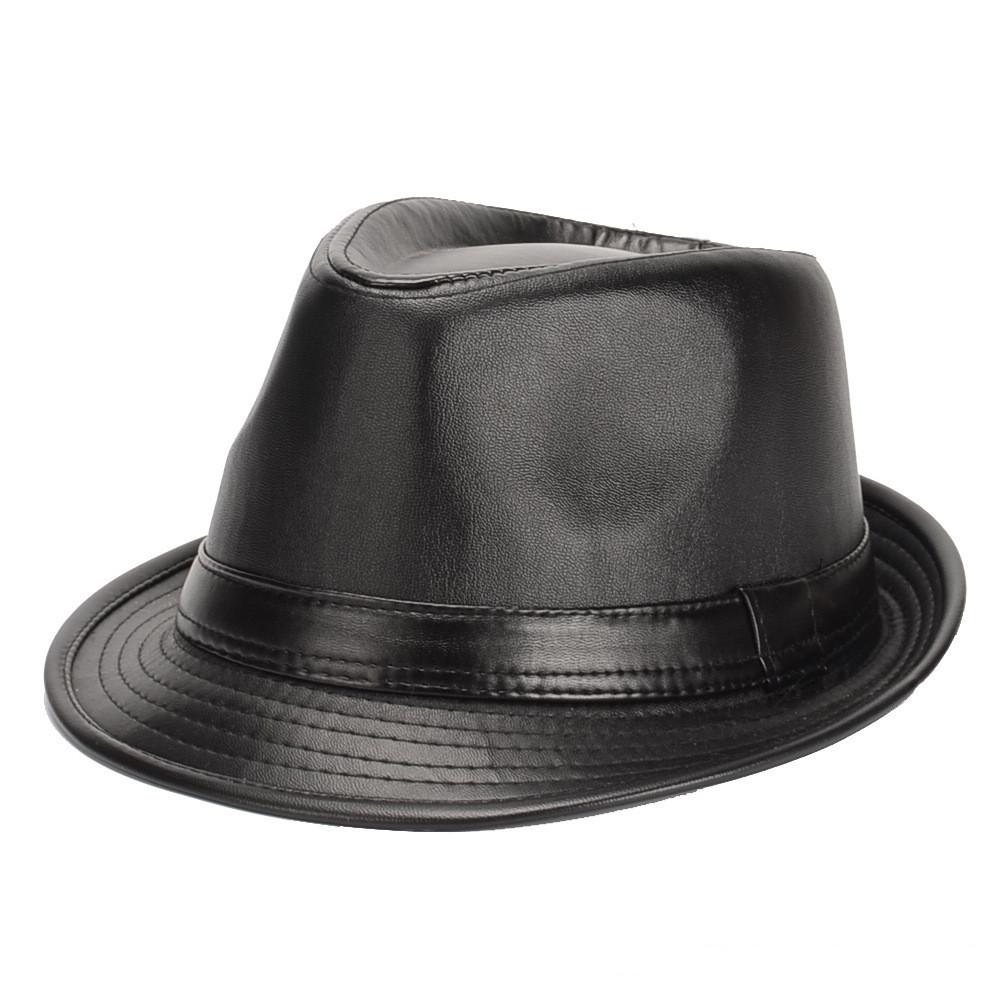 Men's Korean Style Black Wool Fedora - British Jazz Hat for Spring & Autumn