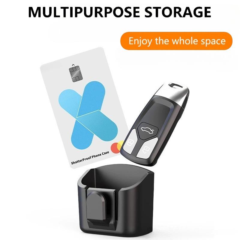 Multi-Functional Car Key Holder Clip Organizer Car Dashboard Key Storage Box Back Adhesive Mount Fit For Card Key Rack Storage