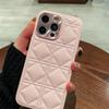 Plated Leather PU Plaid Grid Pattern Phone Case for iPhone 16 Plus and Pro Max