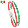 Geflochtene Flaggenfarbe Lederarmband PU Kunstleder Manschette Fußball Weltmeisterschaft Land Armband Unisex Schmuck