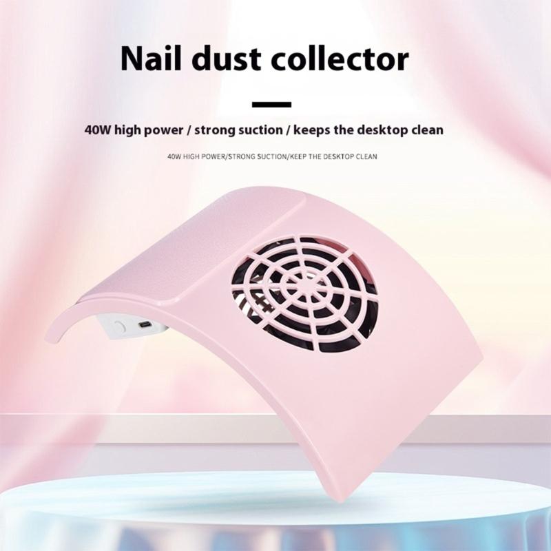 Quiet Manicure Dust Absorber Powerful Motor Compact Desktop Vacuums Pink Aesthetic Design For Professional Home Nail Art
