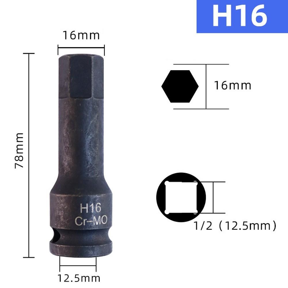 Adaptor Priză 80mm Negru Bormașină Electrică Cheie Tubulară Hexagonală Hexagonal