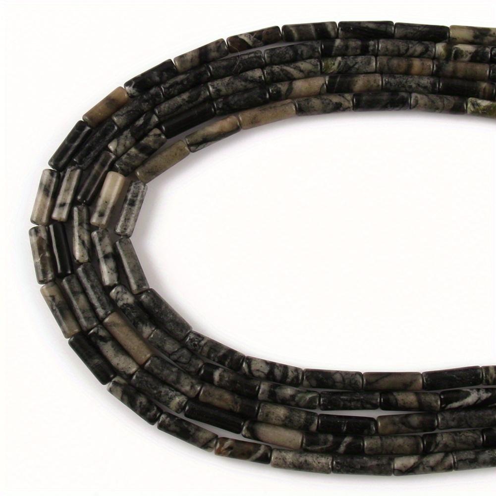 1pcs Natural Stone Tube Bead Sediment Jaspers Loose Cylinder Beads for Jewelry Making DIY Chakra Bracelet Accessories 15" 13x4mm