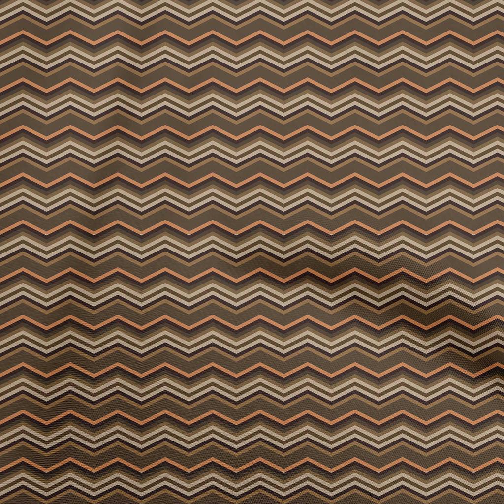 oneOone Cotton Flex Brown Fabric Chevron Diy Clothing Quilting Fabric Print Fabric By Yard 40 Inch
