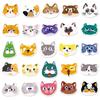 50 Cute Cat Head Cartoon Stickers for Phone, Journal, or Thermos Cup