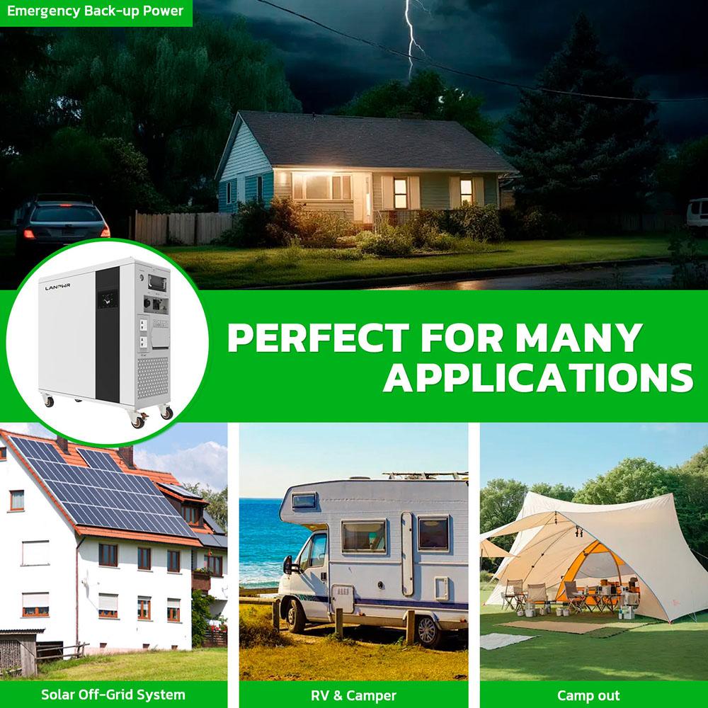 LANPWR UFox Plus 35E Solar Power Station, 3500W 5120Wh Solar Generator, LiFePO4 Battery, Off-Grid Inverter, Expandable & APP Control