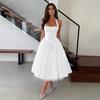 A new European and American style waist pendulum white dress women's summer French elegant temperament dress dress