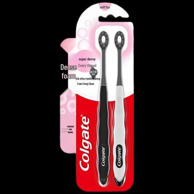 Super Dense Fluffy Silk Charcoal Toothbrush - Double Pack
