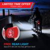Bike Flashlight Tail Light Set Zoomable Flashlight Battery Powered Cycling Light Set