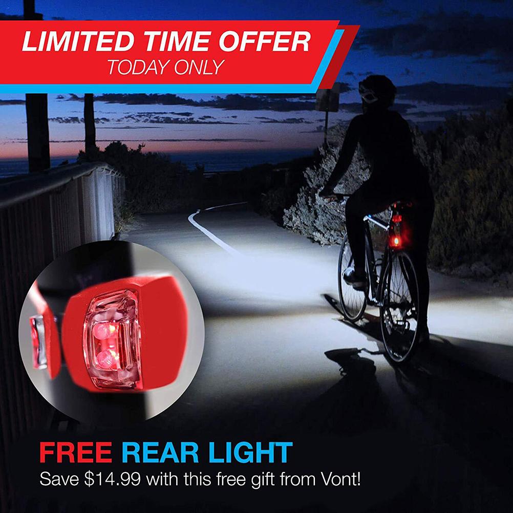 Bike Flashlight Tail Light Set Zoomable Flashlight Battery Powered Cycling Light Set
