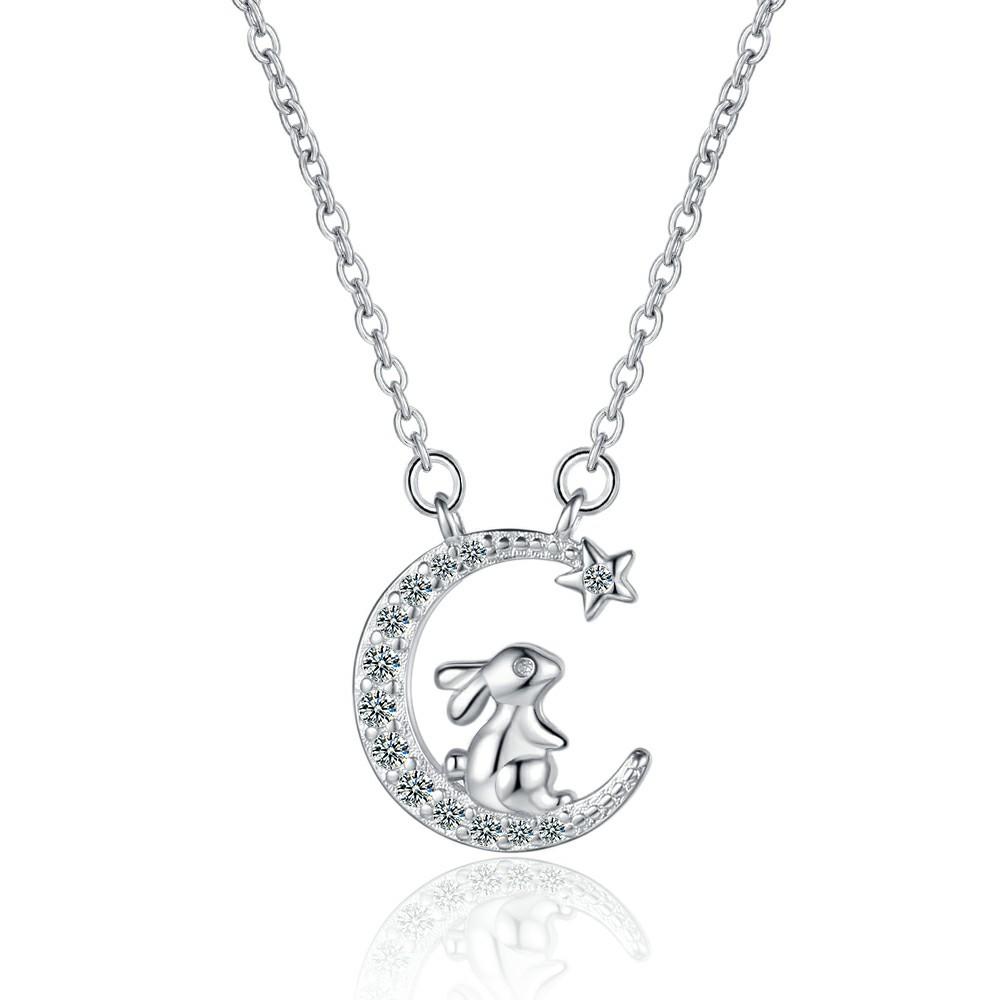 Zodiac Necklace with Zirconia Collarbone Chain Pendant Star and Moon Necklace Popular Jewelry Valentine's Day Gifts