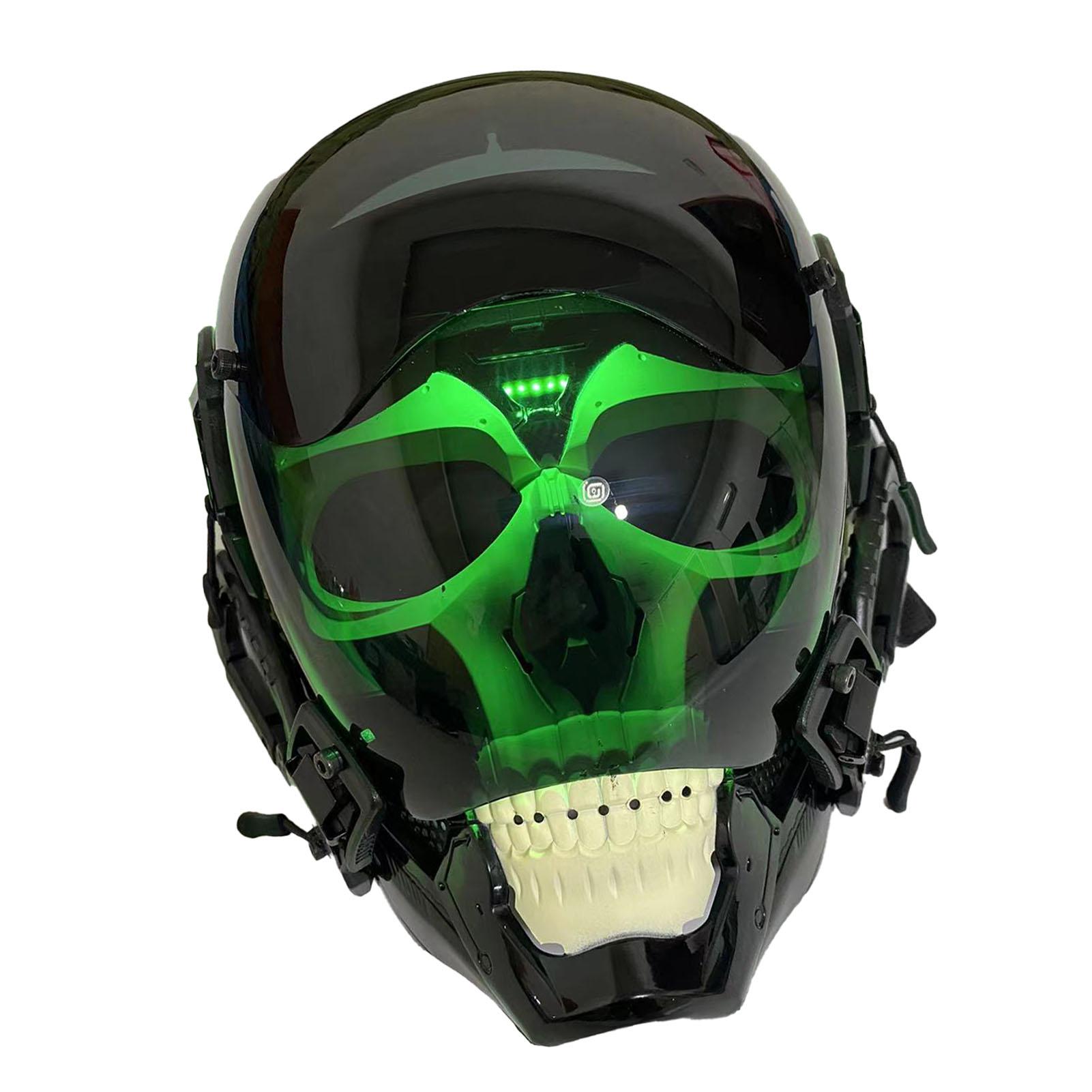 

Косплей Череп Светящийся Шлем Светящийся Киберпанк Голосовое Дистанционное Управление 10 Регулируемая Яркость 8