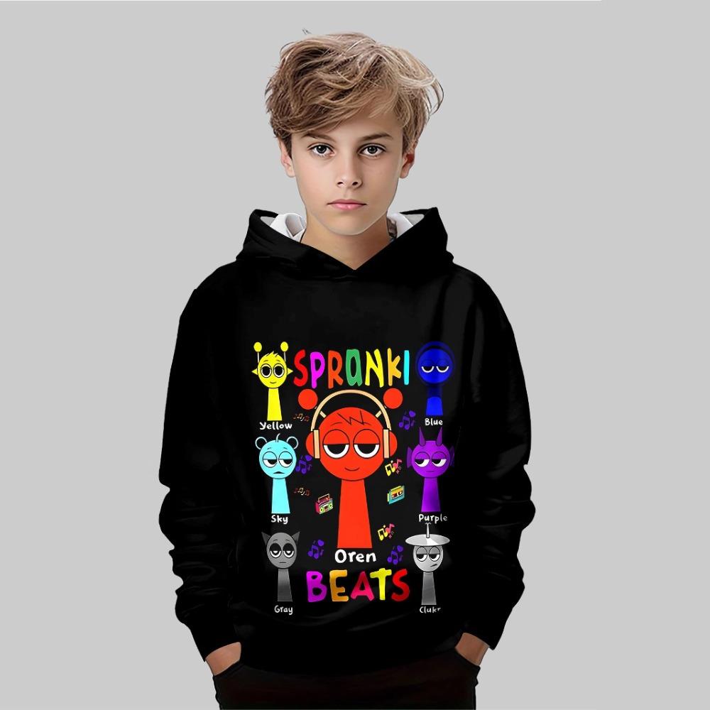 

Дитячий крутий мультяшний світшот з капюшоном з 3D цифровим друком для хлопчика, вуличний трендовий 160