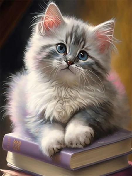 5D Diamond Painting Cat Full Round Mosaic Embroidery Animal Handmade Gift Home Decor