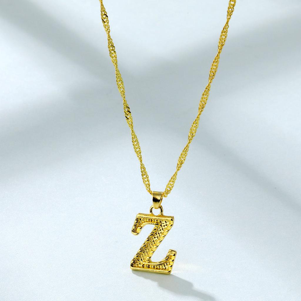 Chic Alloy Alphabet Necklace 26 English Letters With Sleek Snake Chain Length Adjustable
