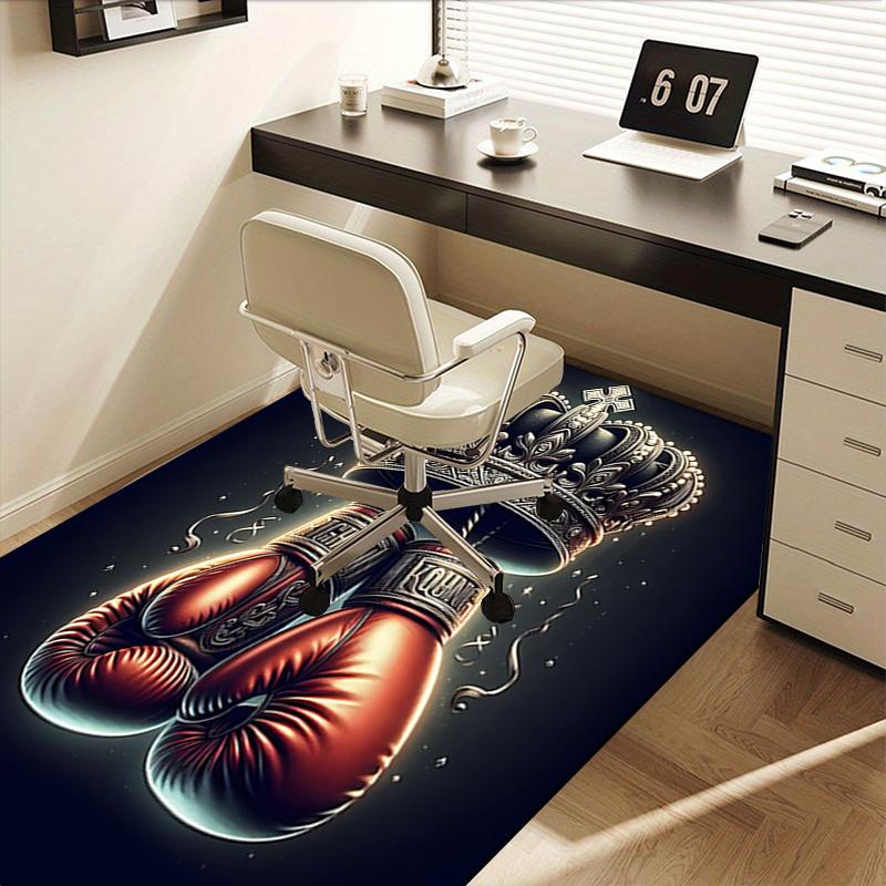 Royal Boxing Gloves Chair Mat Office Carpet with Crown Design, Luxury Gift for Home Decor, Suitable for Bedroom, Living Room, and Various Rooms