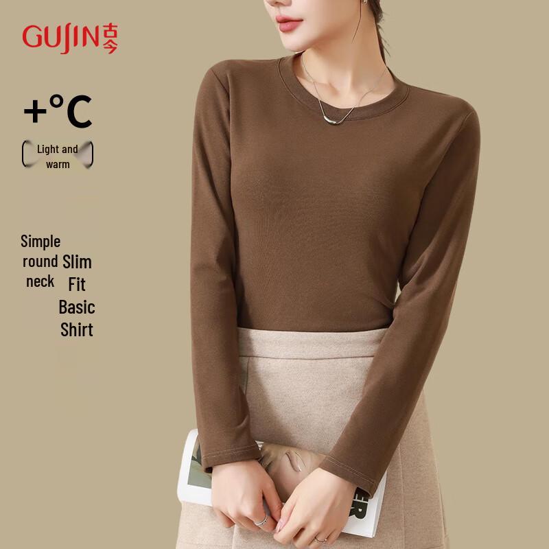 

Gujin Women s V-Neck Brushed Thermal Long-Sleeve Top One Size