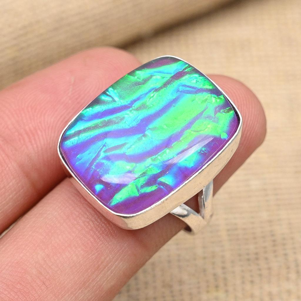 Pink Triplet Opal Gemstone Handmade 925 Solid Sterling Silver Jewelry Exquisite Ring For Anniversary Gift