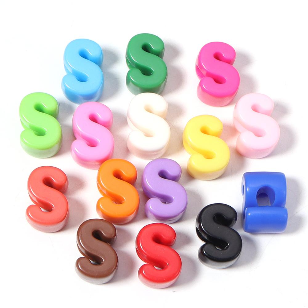 10pcs A-Z Letter Beads Acrylic Alphabet Beads Largr Size Loose Beads  For Jewelry Making DIY Keychain Phone Chain Accessories