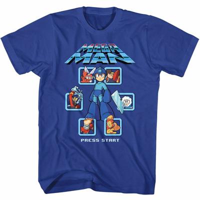Mega Man Select Screen Remix Royal Adult T-Shirt Mens Womens Tees Top