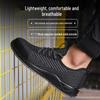 Leichte, atmungsaktive Sicherheitsschuhe mit Stahlkappe: Stoßfest, Durchstichfest, Rutschfest, Flyknit-Obermaterial für den Sommerbau.