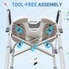 Shower Chair with Hygiene Cut-Out Seat and Reinforced Crossbars