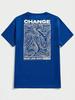 Change Never Look Back Street Graphic Mens Cotton O-Neck T-Shirt Summer Loose Oversize Clothing Breathable Brand T-Shirts