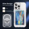 Air Bag Card Holder Type B Can Hold Two Cards. Highly Transparent PC + Reinforced N52 Magnet. Anti-scratch. for Apple for Samsung.