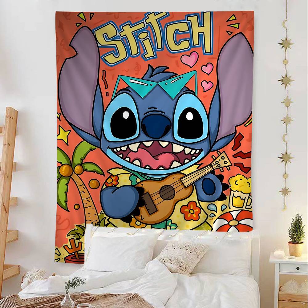 Cartoon Cute SStitchs Printed Large Wall Tapestry Indian Buddha Wall Decoration Witchcraft Bohemian Hippie Wall Art Decor