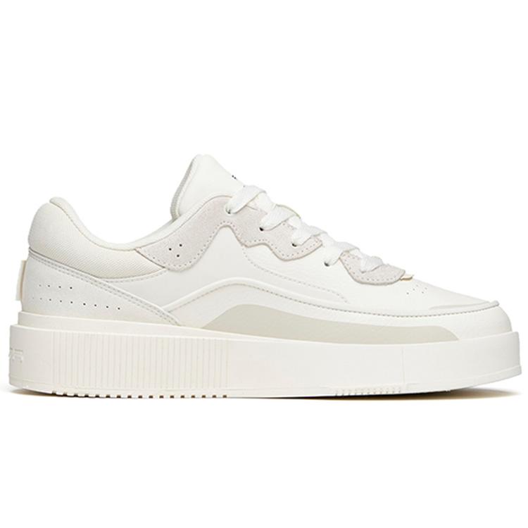 Anta Waterproof Slip Resistant Waterproof Low top Skateboard Shoes Men's Ivory White Gray 912148031-1