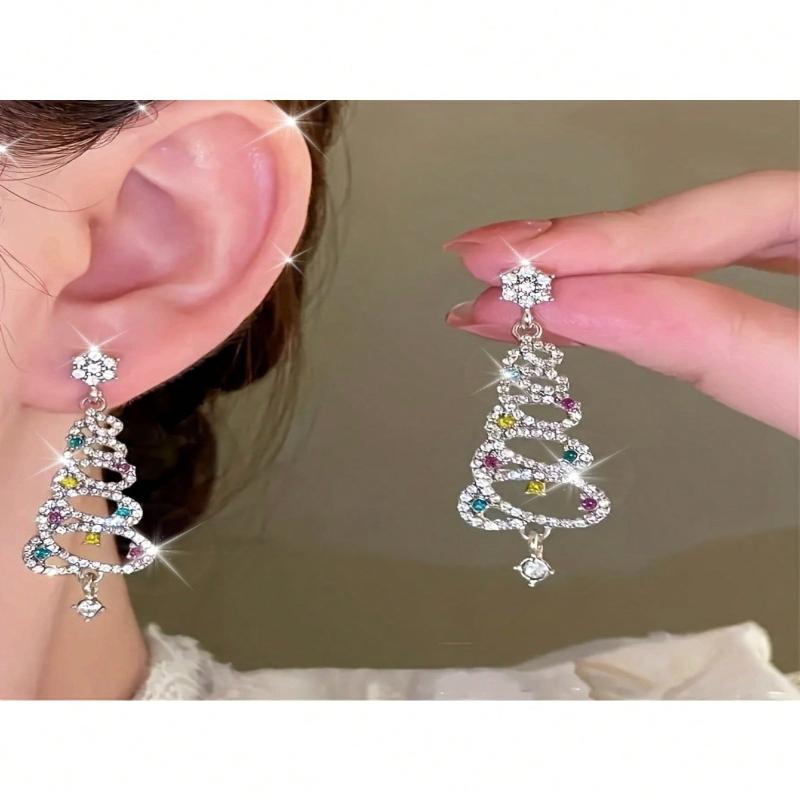 1 Pair Tree Earrings - Women's Dangle Earrings Xmas Tree Earrings Decor Gift for Her, Back To School Valentine Day