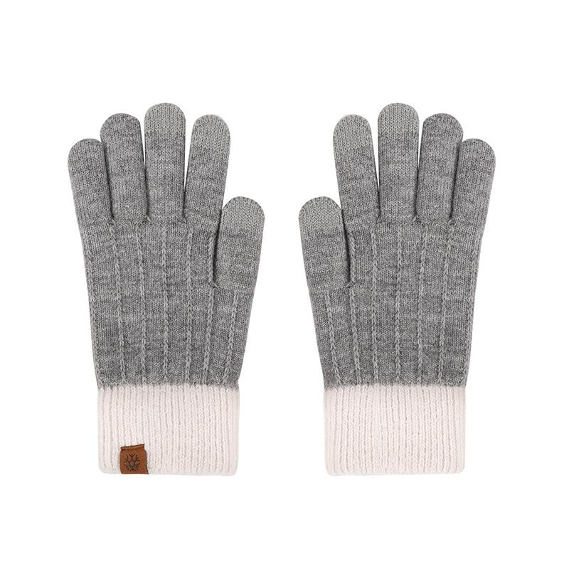 Warm Thick Plush Knitted Gloves Winter Touchscreen Plush Gloves Woman Thickening Fleece Thickened Cycling Driving Skiing Gloves