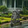 Dog Buggy Pet Stroller, Foldable, Rain Cover, 2 Safety Leashes, 83cm x 55cm x 101cm, Gray + Black