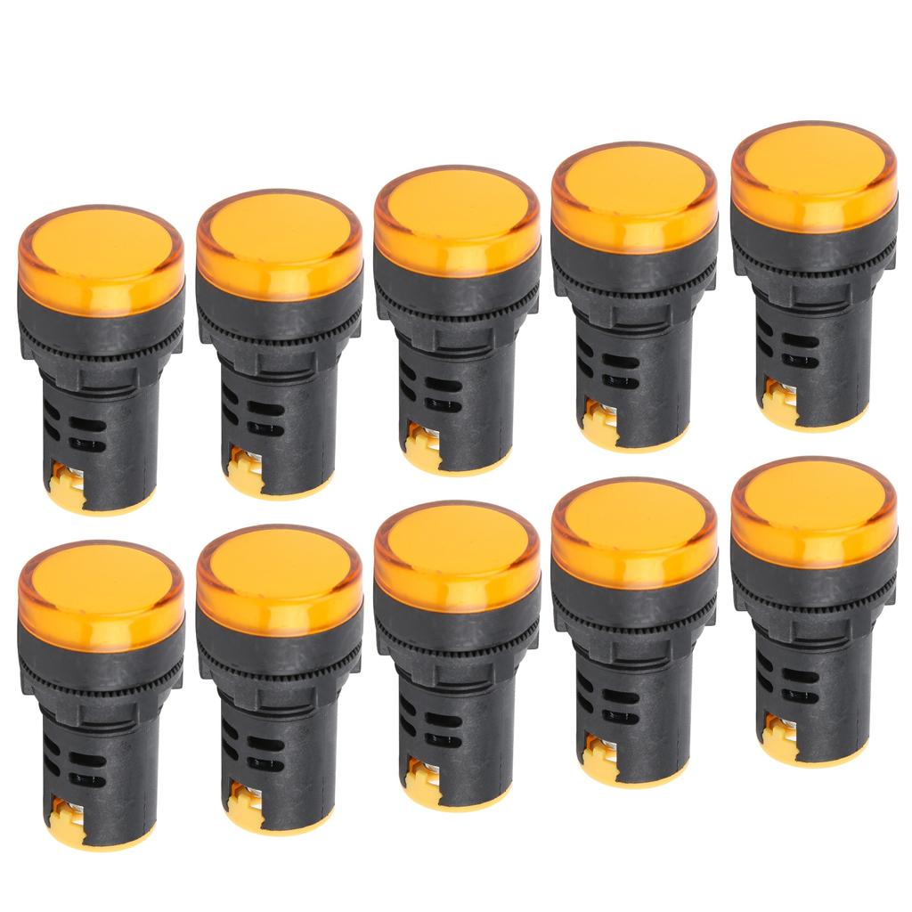 10PCS AD16‑22DS Yellow LED Indicator High Brightness LED Signal Lamp Light for Signal IndicationAC DC24V