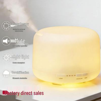 Ultrasonic USB Aroma Diffuser & Humidifier, Silent 500ML LED Lamp for Bedroom